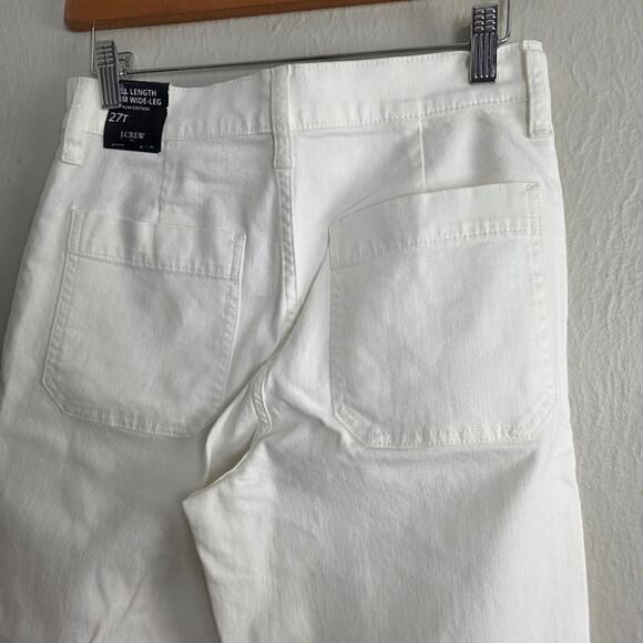 J. Crew Factory NWT Sailor Wide Leg White Denim Jeans High Rise Tall 27 - Picture 11 of 12